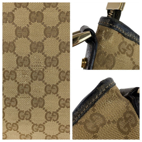 GUCCI Shoulder Bag 131326 GG canvas, leather Beige Brown Gold Metal Crossbody Shoulder Bag Pochette Abbey GG pattern Women Used Authentic