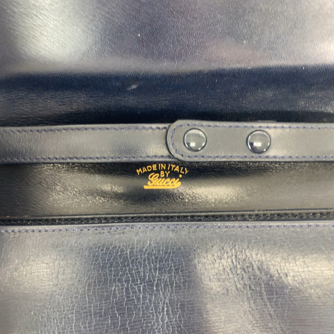 GUCCI Shoulder Bag leather Black Gold Metal ChainShoulder Bag Crossbody Pochette Old Gucci Women Used Authentic