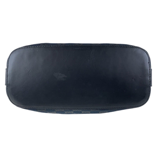 GUCCI Shoulder Bag 001 3814 GG canvas, leather Black SilverMetal Hobo Shoulder Bag Women Used Authentic