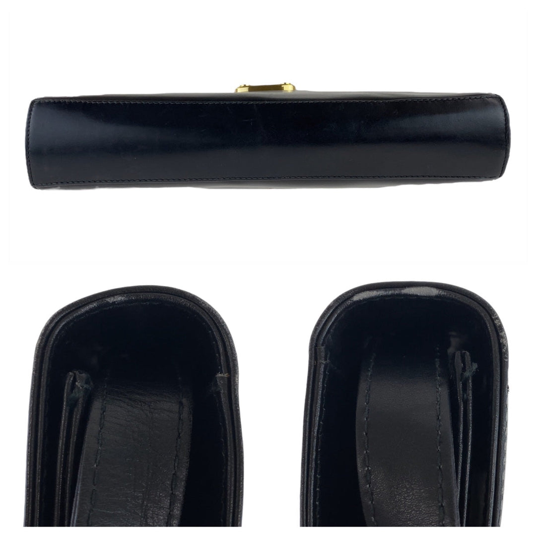 GUCCI Shoulder Bag 004.33.0450 leather Black GoldMetal Crossbody Shoulder Bag Pochette Old Gucci Ready lock Women Used Authentic