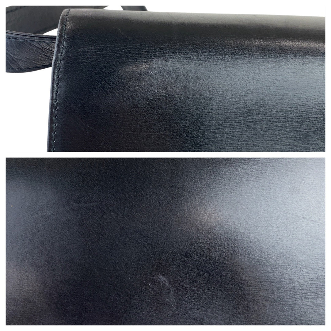 GUCCI Shoulder Bag 004.33.0450 leather Black GoldMetal Crossbody Shoulder Bag Pochette Old Gucci Ready lock Women Used Authentic