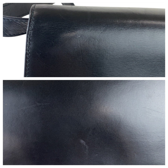 GUCCI Shoulder Bag 004.33.0450 leather Black GoldMetal Crossbody Shoulder Bag Pochette Old Gucci Ready lock Women Used Authentic