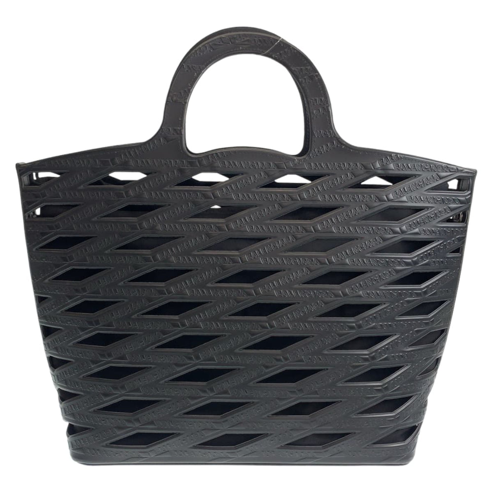 BALENCIAGA Tote Bag 626111 PVC black Tote Bag Shoulder Bag Unisex Neo basket mens Used Authentic