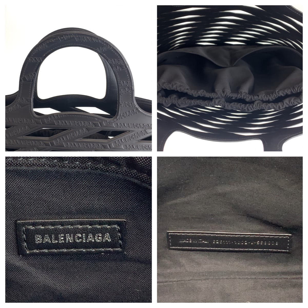 BALENCIAGA Tote Bag 626111 PVC black Tote Bag Shoulder Bag Unisex Neo basket mens Used Authentic