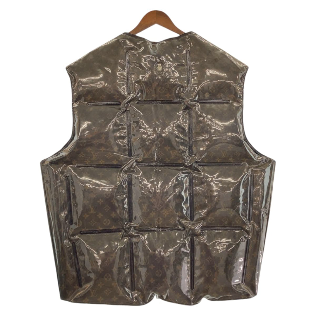 LOUIS VUITTON Vest RM211 AK3 HKG75W Plastics, Polyester Brown Monogram Virgil Abloh mens 48 Used Authentic
