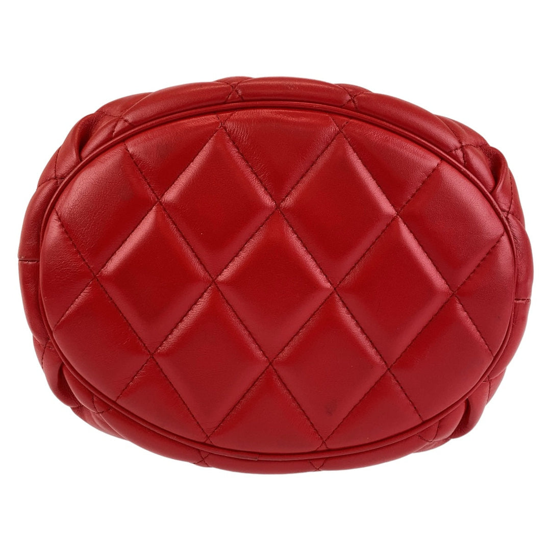 BALENCIAGA Shoulder Bag 600327 leather Red Gold Metal Crossbody Shoulder Bag Handbag 2way BBucket Bag Women Used Authentic