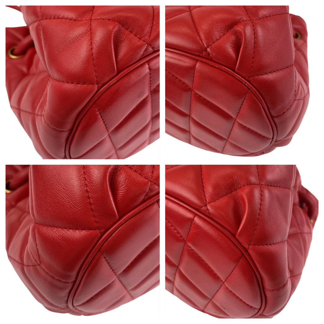 BALENCIAGA Shoulder Bag 600327 leather Red Gold Metal Crossbody Shoulder Bag Handbag 2way BBucket Bag Women Used Authentic