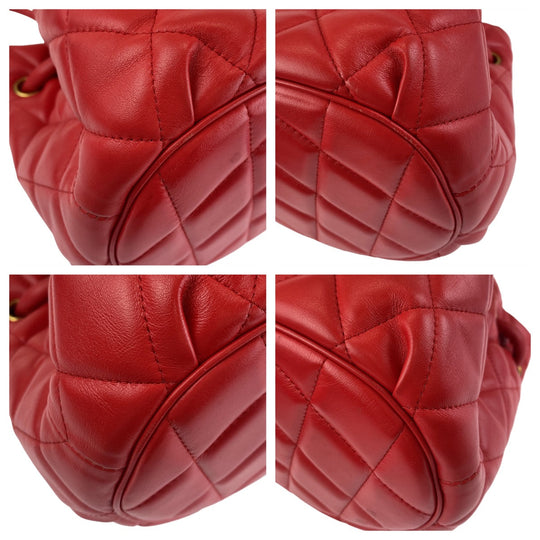 BALENCIAGA Shoulder Bag 600327 leather Red Gold Metal Crossbody Shoulder Bag Handbag 2way BBucket Bag Women Used Authentic