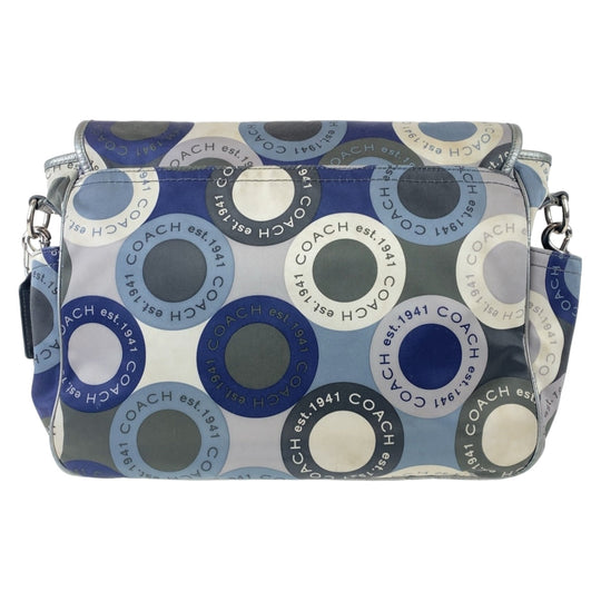 COACH Shoulder Bag Nylon blue Snap head