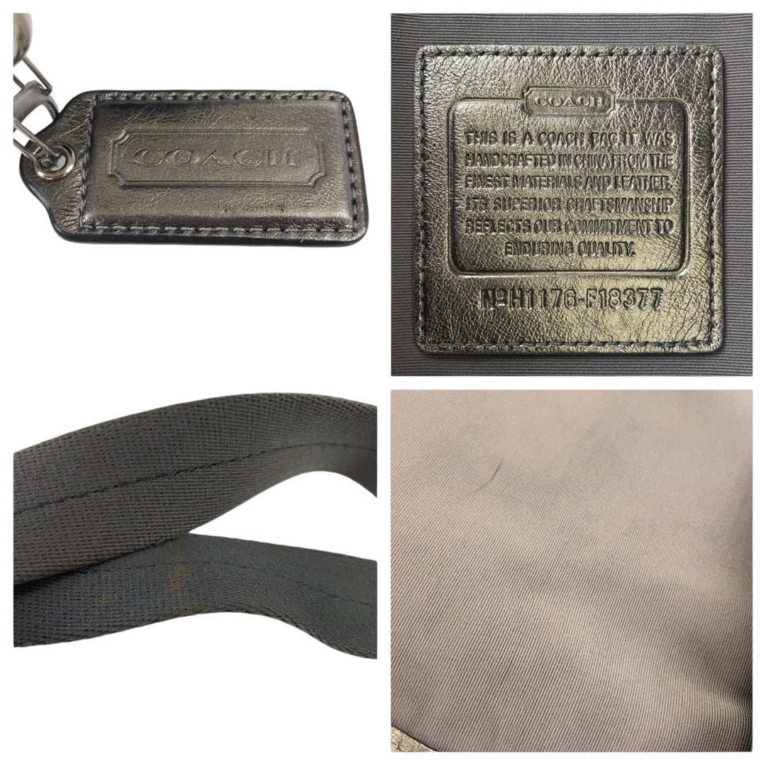 COACH Shoulder Bag Nylon blue Snap head