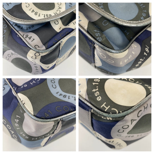 COACH Shoulder Bag Nylon blue Snap head