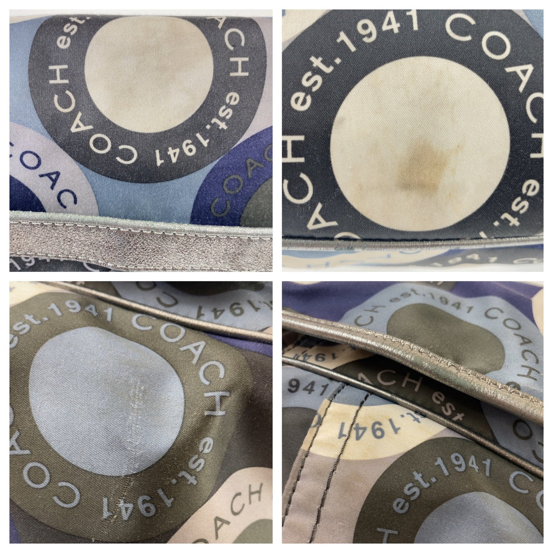 COACH Shoulder Bag Nylon blue Snap head