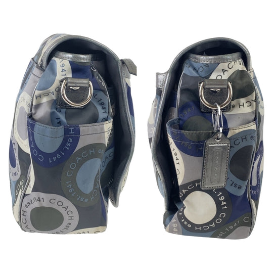 COACH Shoulder Bag Nylon blue Snap head