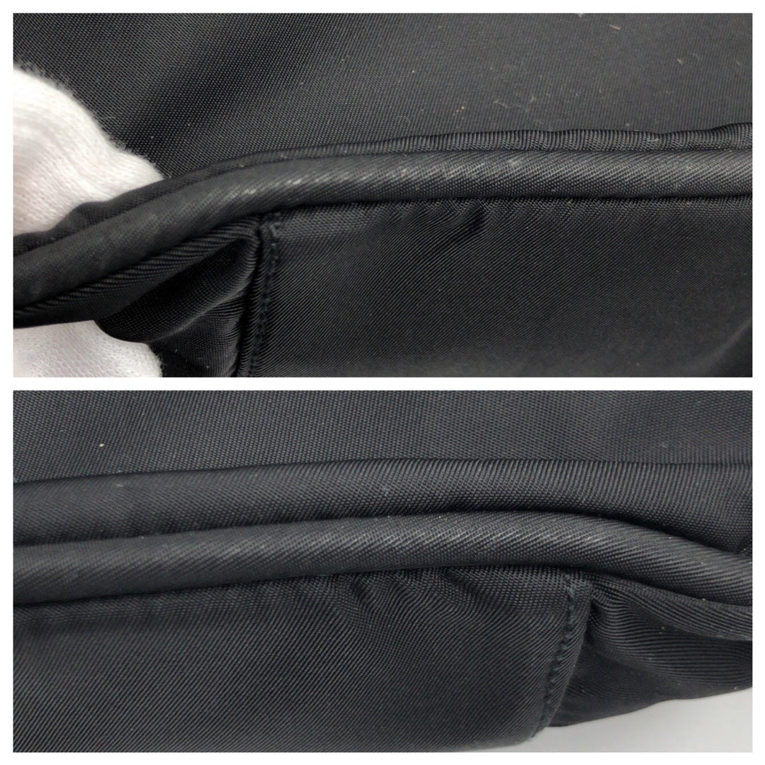 PRADA Tote Bag Nylon Black black Tote Bag Shoulder Bag Test Triangular logo Women Used Authentic