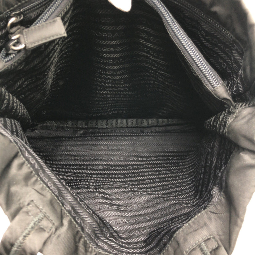 PRADA Tote Bag Nylon Black black Tote Bag Shoulder Bag Test Triangular logo Women Used Authentic
