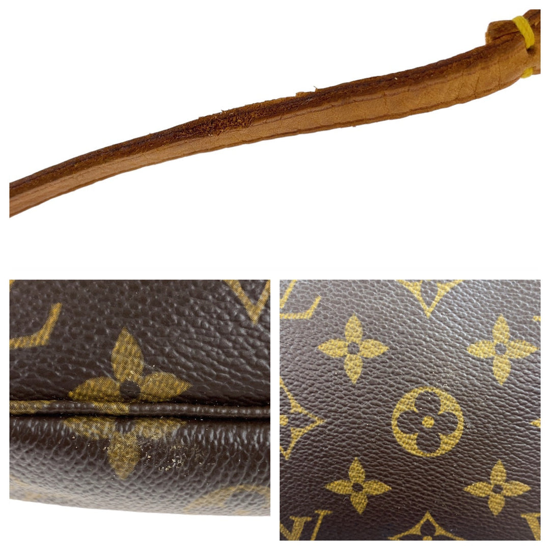 LOUIS VUITTON Handbag M51980 PVC Brown Gold Metal Handbag accessory pouch Monogram Pochette Accessoires Women Used Authentic