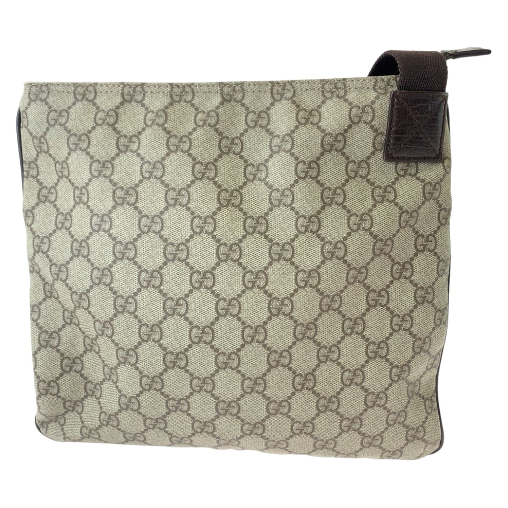 GUCCI Shoulder Bag 141626 GG Supreme Canvas Beige Brown SilverMetal Crossbody Shoulder Bag Messenger Bag mens Used Authentic