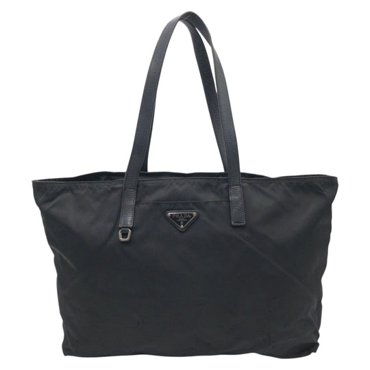 PRADA Tote Bag Nylon Black black Tote Bag handbag Test Triangular logo Women Used Authentic