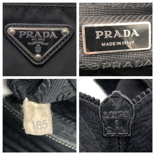 PRADA Tote Bag Nylon Black black Tote Bag handbag Test Triangular logo Women Used Authentic