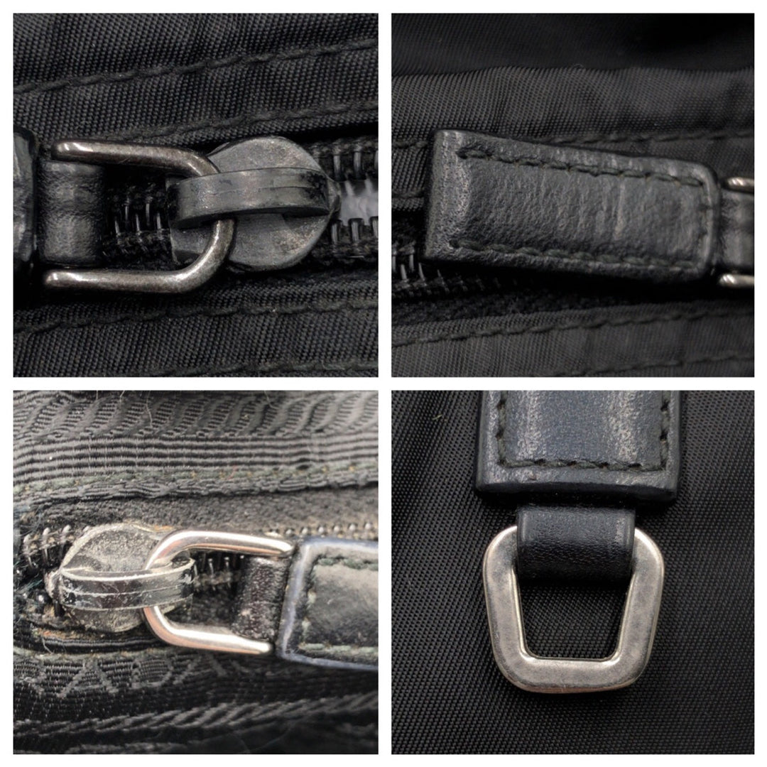 PRADA Tote Bag Nylon Black black Tote Bag handbag Test Triangular logo Women Used Authentic