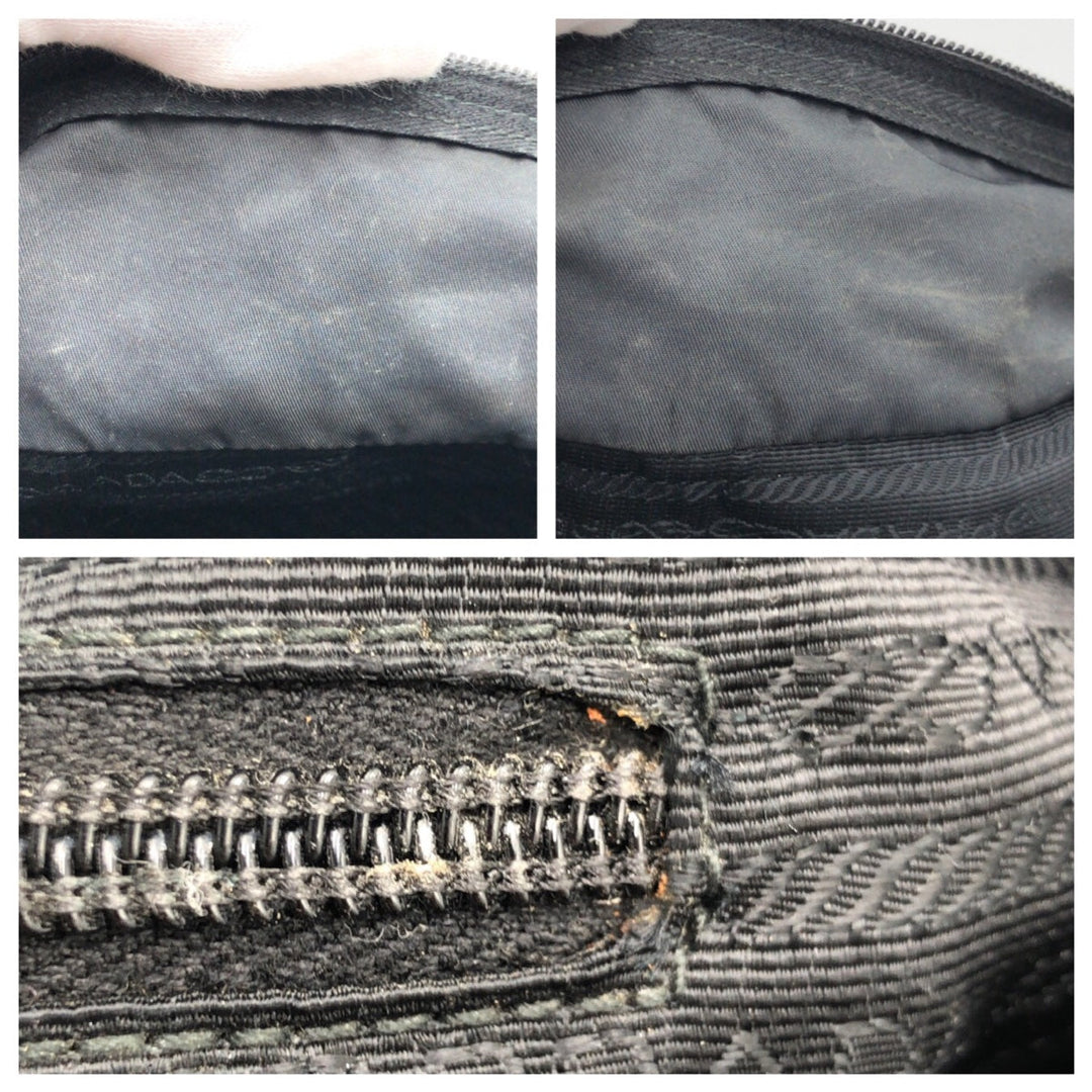 PRADA Tote Bag Nylon Black black Tote Bag handbag Test Triangular logo Women Used Authentic