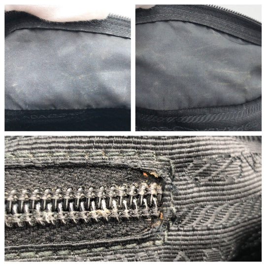 PRADA Tote Bag Nylon Black black Tote Bag handbag Test Triangular logo Women Used Authentic