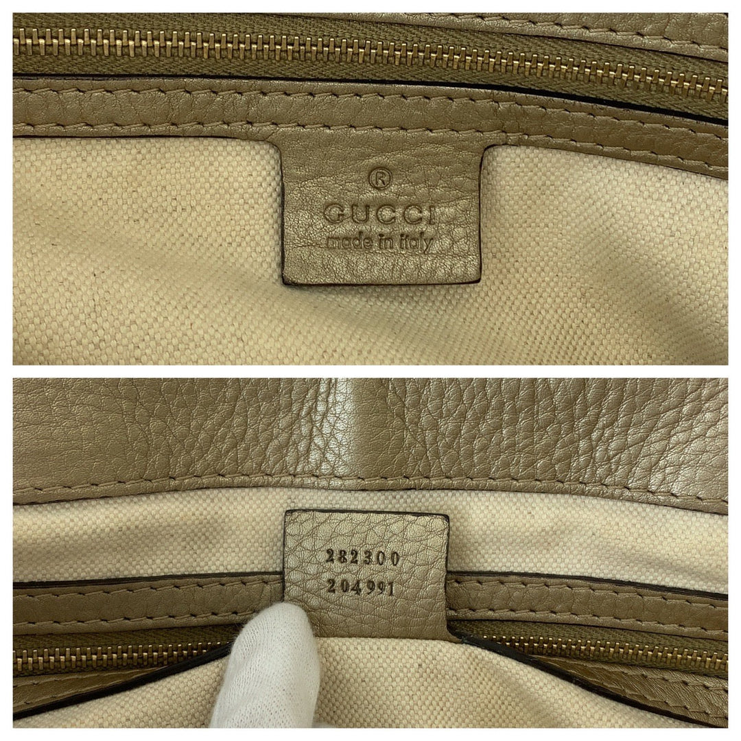 GUCCI Tote Bag 282300 GG canvas Brown Gold Metal Tote Bag handbag Bella Bamboo Ribbon tassel Women Used Authentic