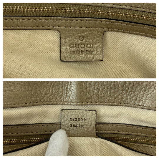GUCCI Tote Bag 282300 GG canvas Brown Gold Metal Tote Bag handbag Bella Bamboo Ribbon tassel Women Used Authentic