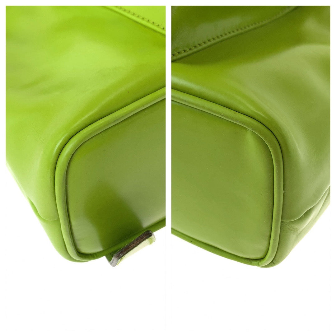 GUCCI Backpack 003 2034 0030 leather Light Green Brown SilverMetal Mini Backpack Backpack Bamboo Women Used Authentic