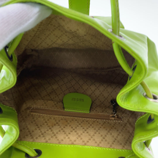 GUCCI Backpack 003 2034 0030 leather Light Green Brown SilverMetal Mini Backpack Backpack Bamboo Women Used Authentic