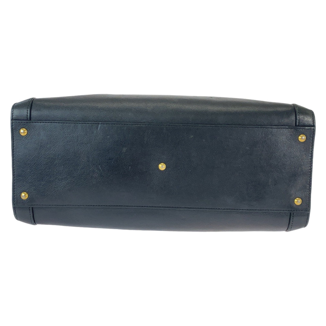 GUCCI Tote Bag 655658 leather Black GoldMetal Tote Bag Shoulder Bag Handbag 2way Bamboo Diana Women Used Authentic