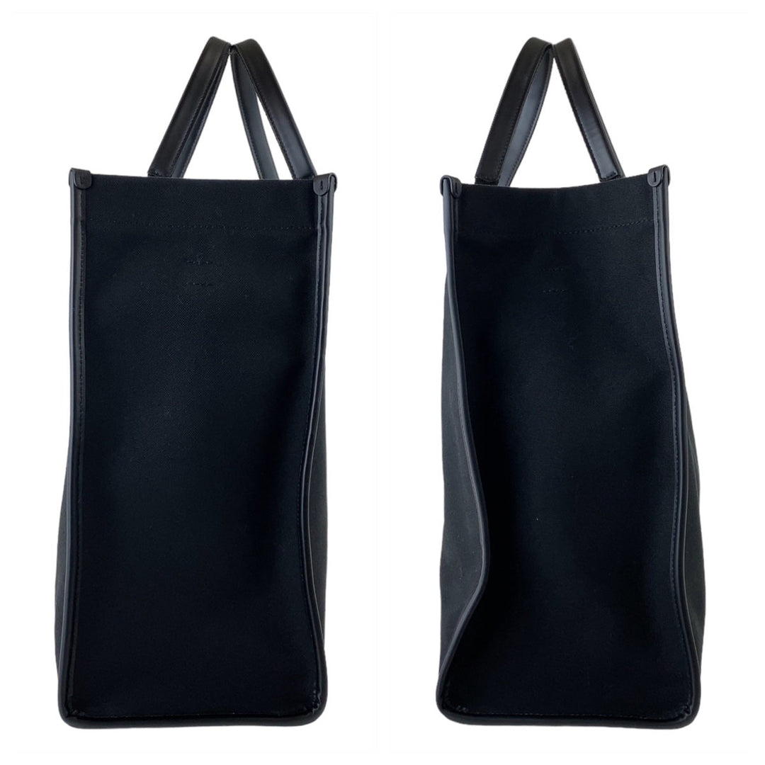 BALENCIAGA Tote Bag Canvas, Leather Black GoldMetal Tote Bag Shoulder Bag 2way hardware Large tote mens Used Authentic