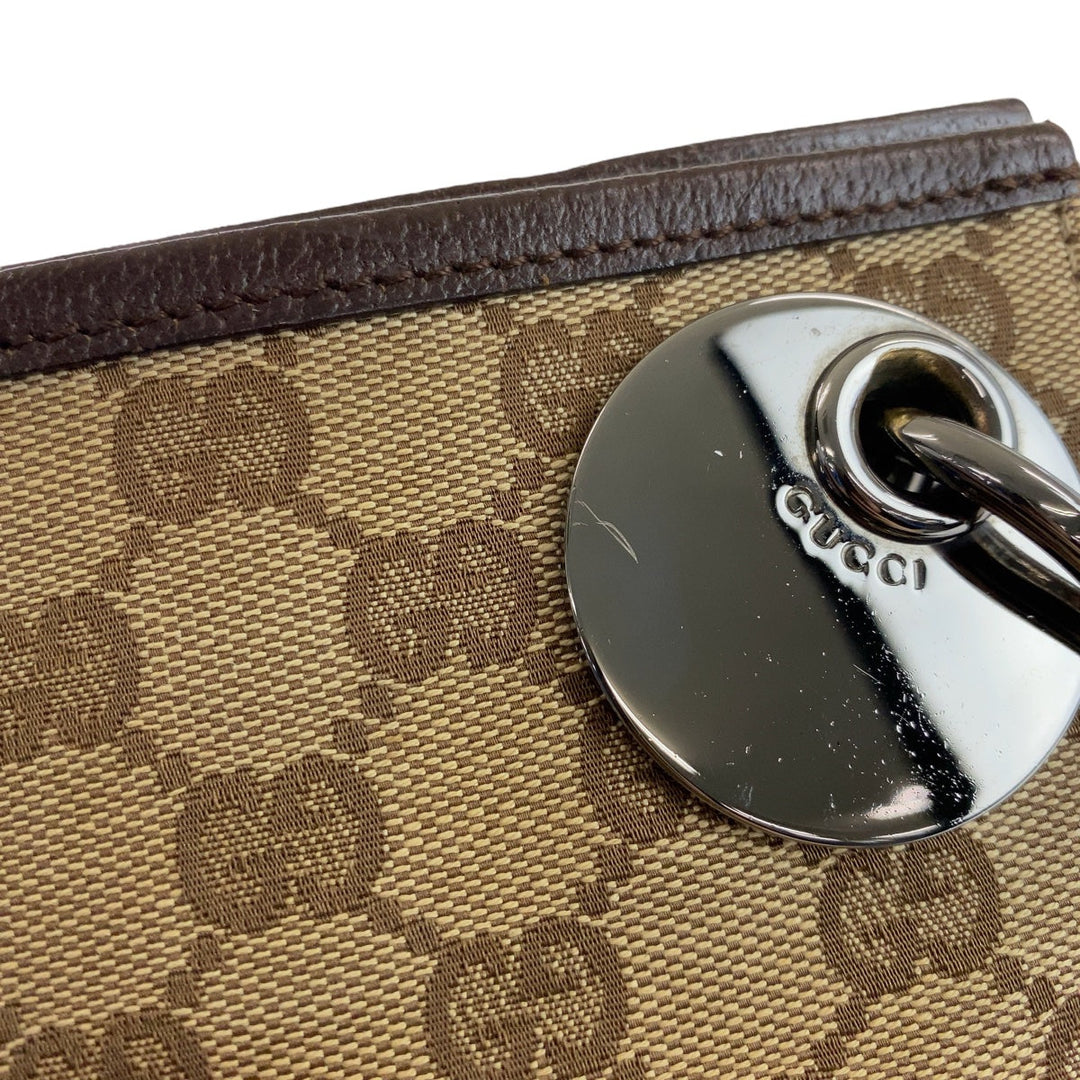 GUCCI Shoulder Bag 120841 GG canvas, leather Beige Brown SilverMetal Crossbody Shoulder Bag Messenger Bag GG pattern Women Used Authentic