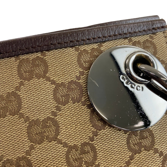 GUCCI Shoulder Bag 120841 GG canvas, leather Beige Brown SilverMetal Crossbody Shoulder Bag Messenger Bag GG pattern Women Used Authentic