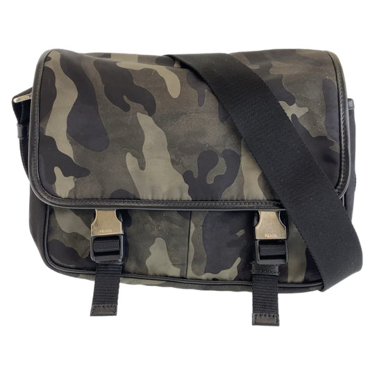 PRADA Shoulder Bag Nylon Camouflage Multicolor SilverMetal Crossbody Shoulder Bag Messenger Bag Test Triangle With logo mens Used Authentic