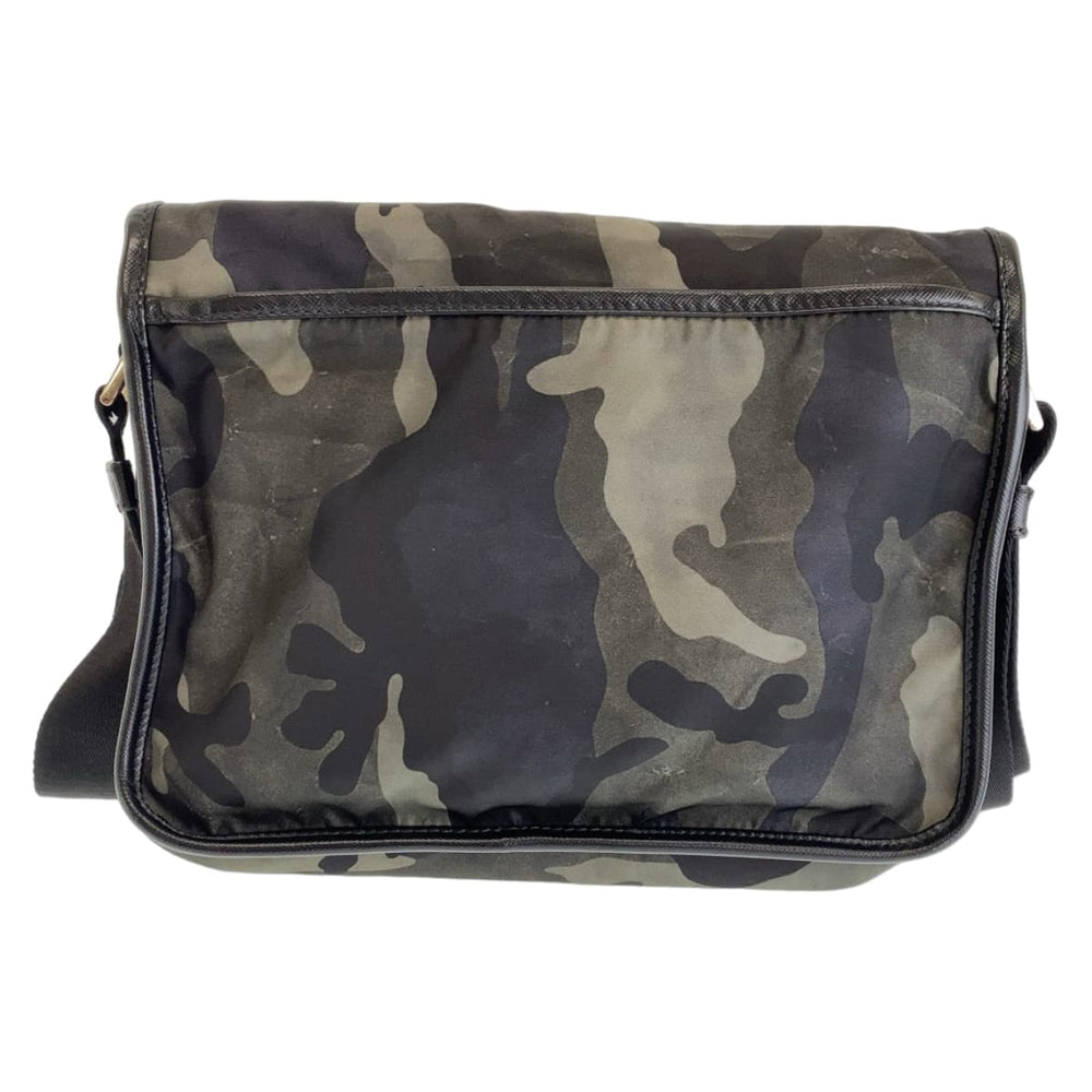 PRADA Shoulder Bag Nylon Camouflage Multicolor SilverMetal Crossbody Shoulder Bag Messenger Bag Test Triangle With logo mens Used Authentic