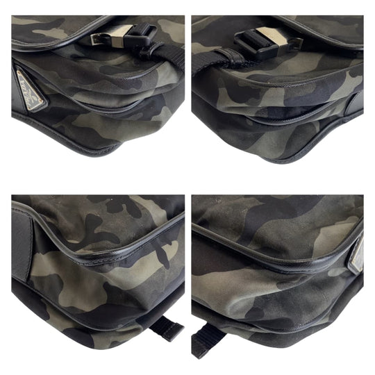 PRADA Shoulder Bag Nylon Camouflage Multicolor SilverMetal Crossbody Shoulder Bag Messenger Bag Test Triangle With logo mens Used Authentic