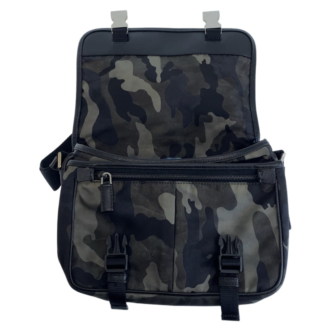 PRADA Shoulder Bag Nylon Camouflage Multicolor SilverMetal Crossbody Shoulder Bag Messenger Bag Test Triangle With logo mens Used Authentic