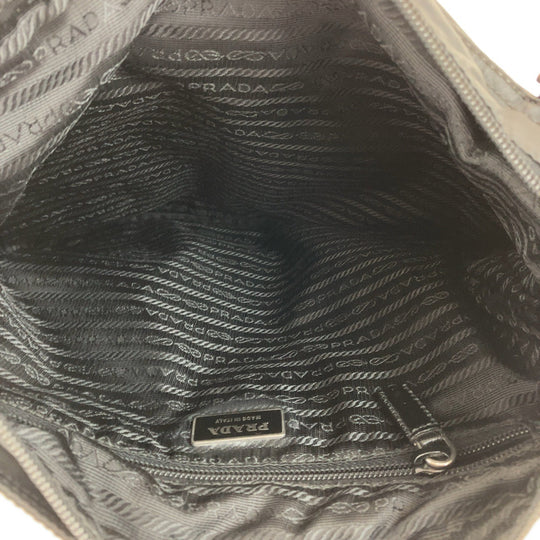 PRADA Shoulder Bag Nylon Black SilverMetal Crossbody Shoulder Bag Messenger Bag Test Triangle With logo mens Used Authentic