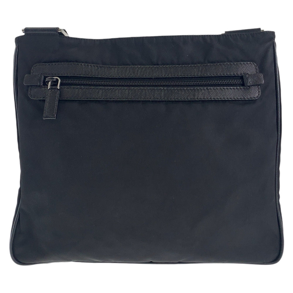PRADA Shoulder Bag Nylon Black SilverMetal Crossbody Shoulder Bag Pochette Test Triangle With logo Women Used Authentic