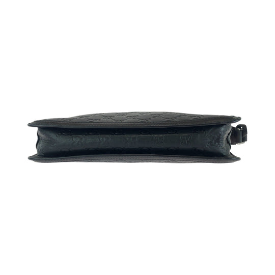GUCCI Clutch bag 152600 leather Black Silver Metal Clutch bag business bag Guccisima mens Used Authentic