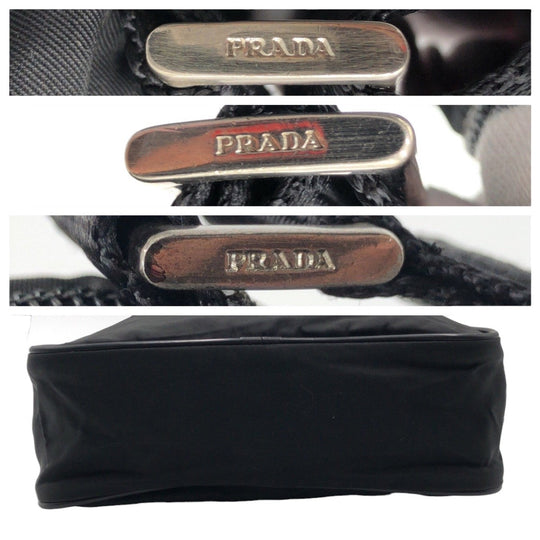 PRADA Shoulder Bag Nylon Black black Shoulder bag Messenger bag Test Triangular logo mens Used Authentic