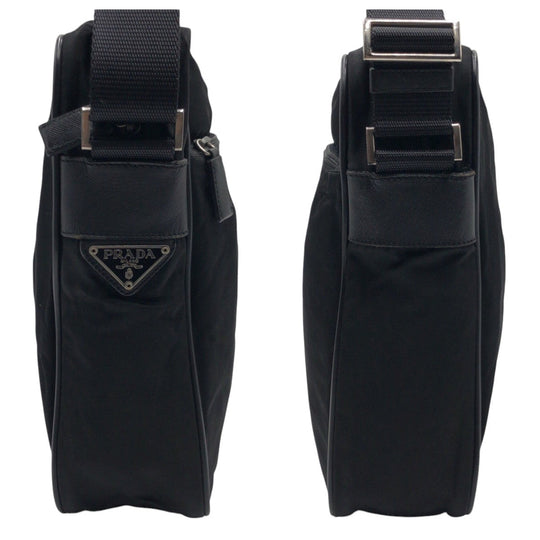 PRADA Shoulder Bag Nylon Black black Shoulder bag Messenger bag Test Triangular logo mens Used Authentic