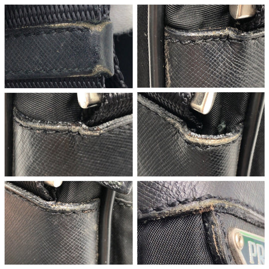 PRADA Shoulder Bag Nylon Black black Shoulder bag Messenger bag Test Triangular logo mens Used Authentic