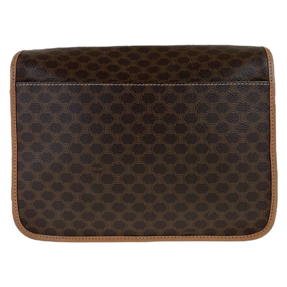CELINE Shoulder Bag PVC, Leather Brown Gold Metal Crossbody Shoulder Bag Macadam Women Used Authentic