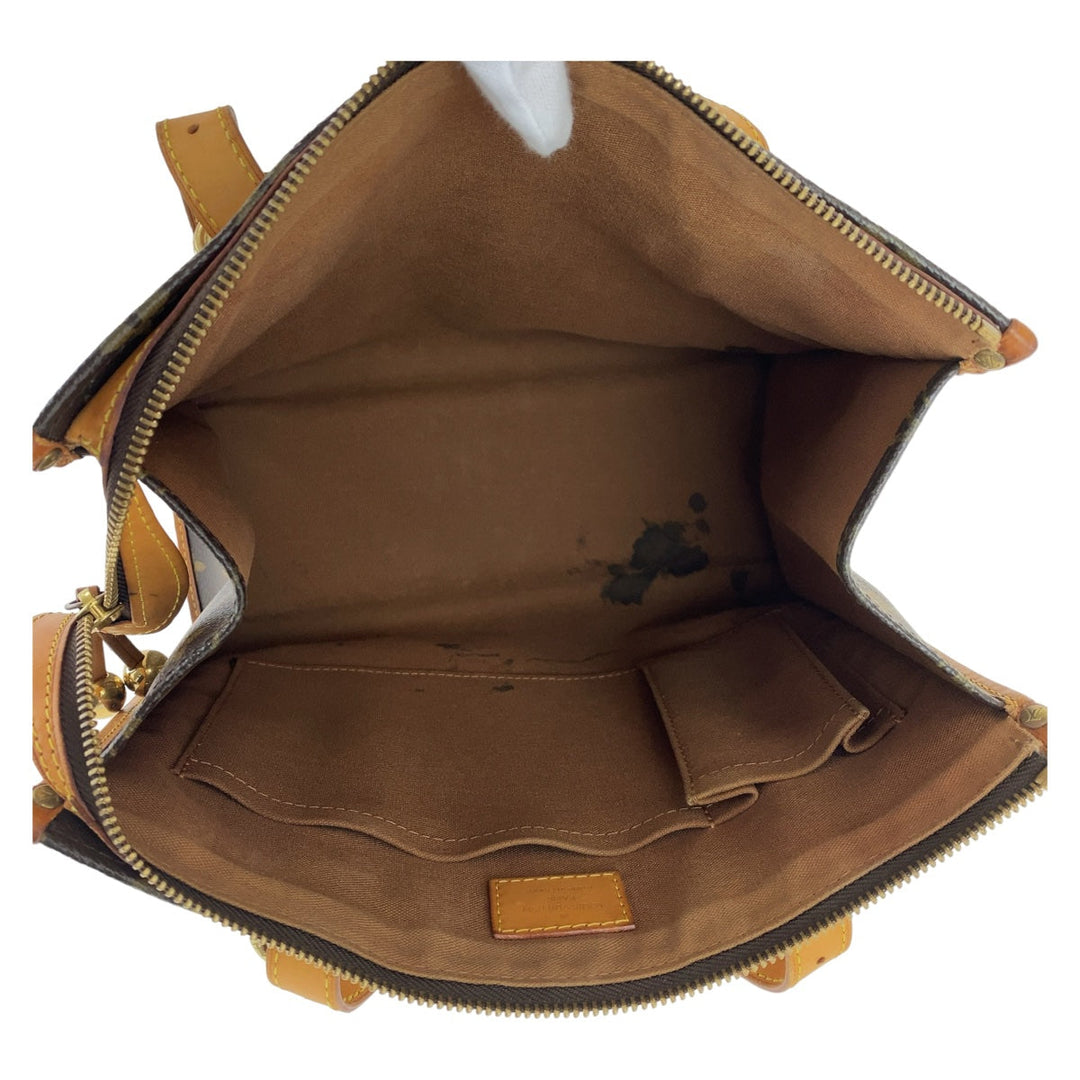 LOUIS VUITTON Tote Bag M40007 PVC, Leather Brown Gold Metal Tote Bag Handbag Shoulder Bag Monogram Popan cool o Women Used Authentic