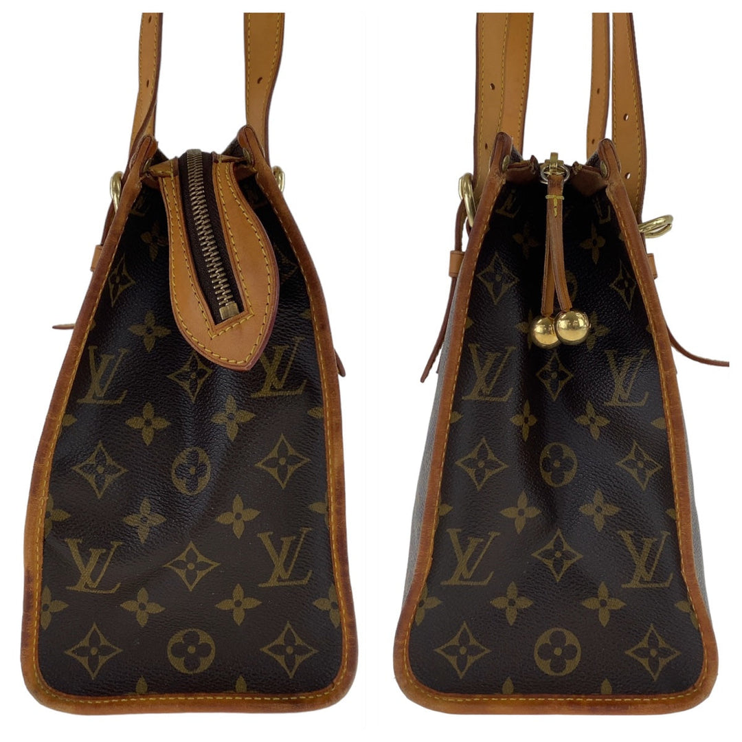 LOUIS VUITTON Tote Bag M40007 PVC, Leather Brown Gold Metal Tote Bag Handbag Shoulder Bag Monogram Popan cool o Women Used Authentic