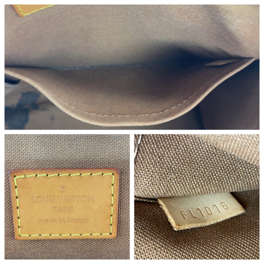 LOUIS VUITTON Tote Bag M40007 PVC, Leather Brown Gold Metal Tote Bag Handbag Shoulder Bag Monogram Popan cool o Women Used Authentic