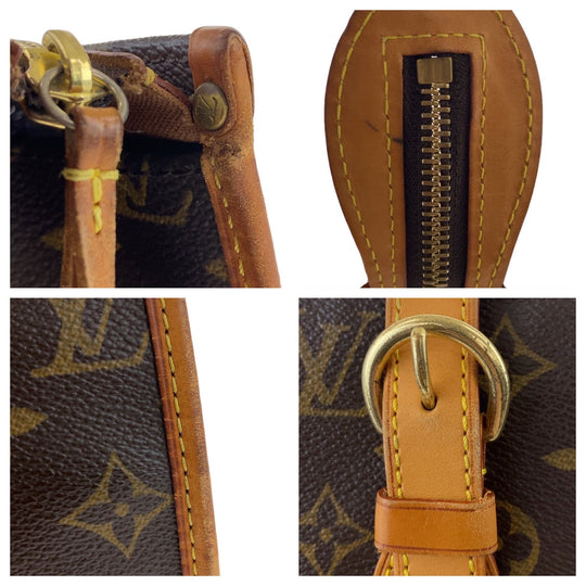 LOUIS VUITTON Tote Bag M40007 PVC, Leather Brown Gold Metal Tote Bag Handbag Shoulder Bag Monogram Popan cool o Women Used Authentic