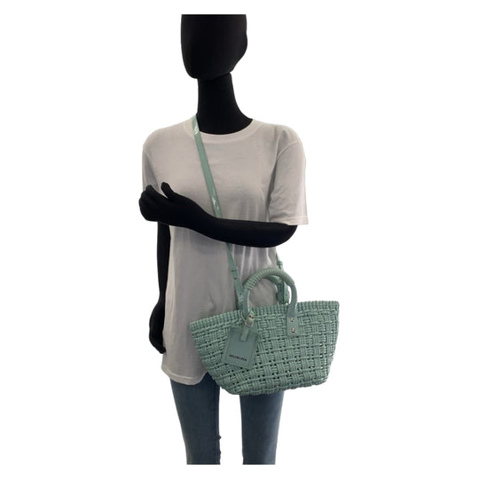 BALENCIAGA Handbag 671342 enamel Mint Green SilverMetal Handbag Tote Bag 2WAY Basket Bag Enamel Basket Bistro XS Women Used Authentic